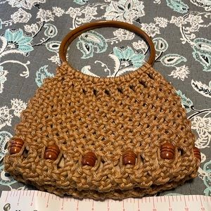 Vintage macrame handbag
